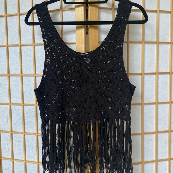 Forever 21 Tops - Fringe Crochet Tank Top